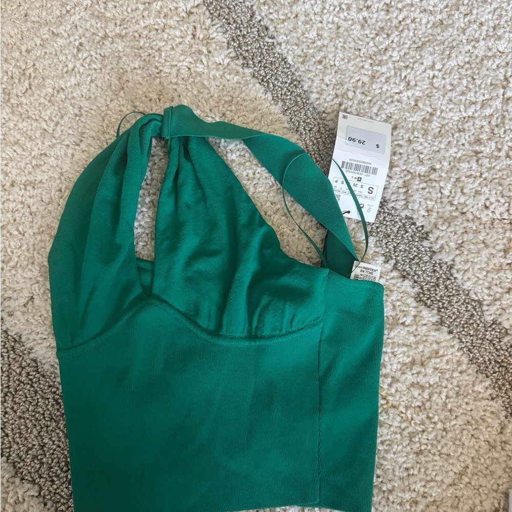new Zara Emerald Green Top one shoulder